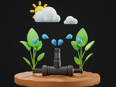 Drip Irrigation 3d 3d icon icon solar