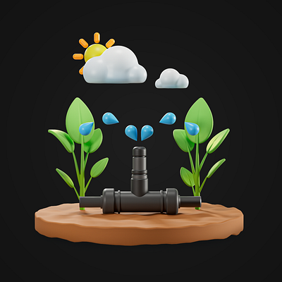 Drip Irrigation 3d 3d icon icon solar