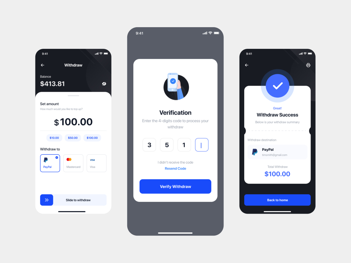 Withdraw App UI Kit by AJOY Sarker🏅 on Dribbble