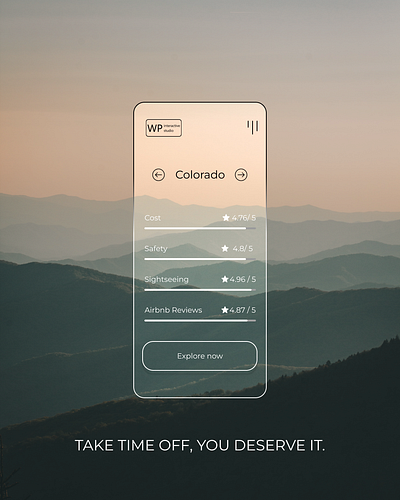 Take Time Off. A simple app to find the perfect destination app app design application application design branding daily ui design illustration interface mobile mobile design ui ux ux design uxui