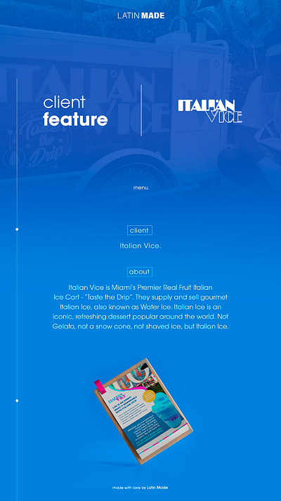 Italian Vice brand design graphic design menu vector