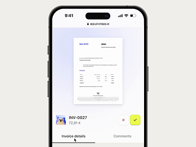 Invoice Approval on Mobile 📱 app comment design file finance fintech interface invoice minimal procurement product ui ux