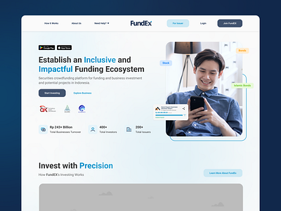 Fintech Company's Hero Section Landing Page Design company landing page company web design figma fintech fun hero hero section landing page landing page design minimalist modern project ui ui design uiux design web design
