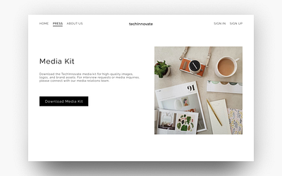 Challenge #051 Press Page design press page typography ui ux web design