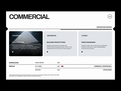COMMERCIAL - Website Concept architecture blog buildings cms commercial concept design interior design landing page minimalist modern portfolio technology ui ux web web design webdesign website