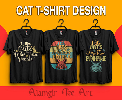 Cat T-shirt Design Vector Template alamgir tee art cat cat design cat t shirt cat t shirt design design graphic design