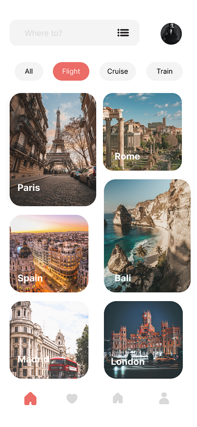 Travel app graphic design travel ui ux