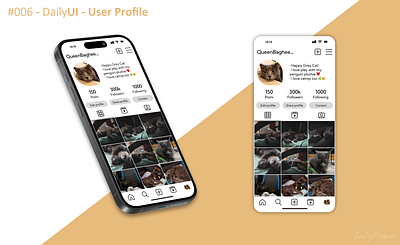 #006 - DailyUI - User Profile application cat dailyui design figma graphic design instagram mobile ui