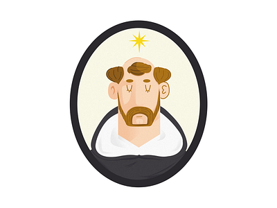 Meditating St Dominic catholic dominican flat flat illustration illustration personal saint saint dominic st dominic