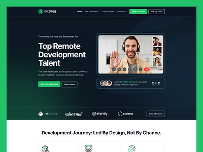 Landing Page For Remote Development Team design hire remote team landing page landing pahe design redesign redesign landing page design remote development team ui design ui ux design uiux ux design web design website design