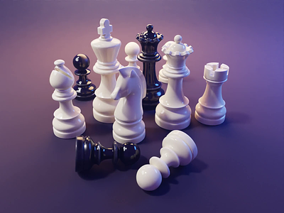 Chess Pieces Tutorial 3d blender chess diorama illustration render tutorial