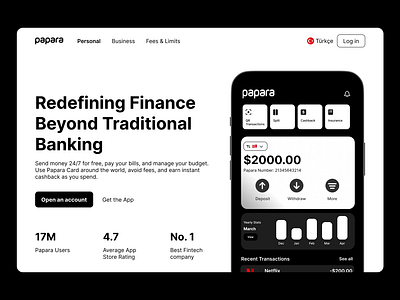 Financial Service Hero Section Web Design app banking design finance mobile design ui ux uxui web design