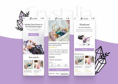 Crystalia app design mobile app online shop shop design ui ui design ui designer uiux uiux design uiux designer webshop website