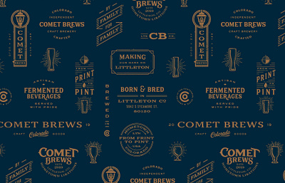 Comet Brews Branding Lockups beer logo brewery brewery lockup comet brews logo lockup seal