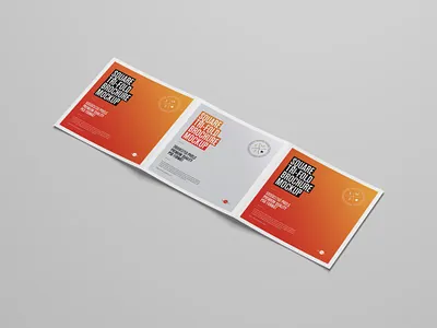 Free Square Tri-Fold Brochure Mockup brochure mockup