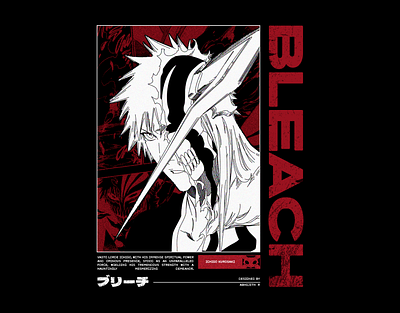 Bleach : Shinigami x Hollow anime art bleach character digitalart graphic design grunge japanese poster