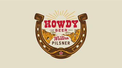 Howdy Beer TShirt Illustration beer illustration brewery merchandise cowboy desert illustration howdy tshirt illustration western illustration