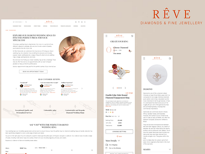 Reve. Diamonds & Fine Jewellery branding design graphic design illustration landing page shop typography ui ux vector