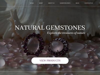 Natural Gemstone. Shop design landing page shop typography ui ux