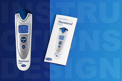 EasyGuide: Streamlined Instructions for Modern Baby Thermometers baby thermometer blue graphic design icon design illustration instruction