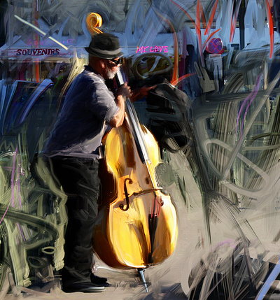 Bass on the street art artist concept digital art idea visual
