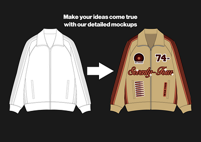 Track Jacket concept (inspired by @seventyfourusa) clothing design graphic design jacket template streetwear mockup streetwear vector