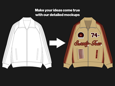 Track Jacket concept (inspired by @seventyfourusa) clothing design graphic design jacket template streetwear mockup streetwear vector