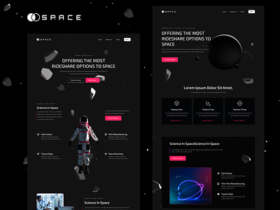 Space-Tech SaaS Website UI Kit dark dark ui landing page saas space template ui kit web design website