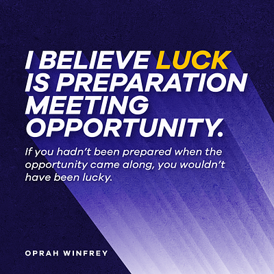 Quote: Luck and Opportunity 3d typography graphic design illustrator quotes typography