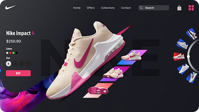 3D Carousel Interactive NIKE Shoes Website UI design 3d animation branding design design tips figma graphic design illustration interactive design ui web