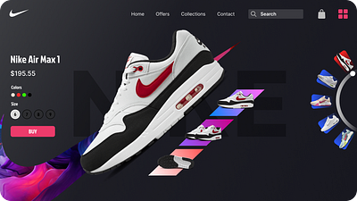 3D Carousel Interactive NIKE Shoes Website UI design design process