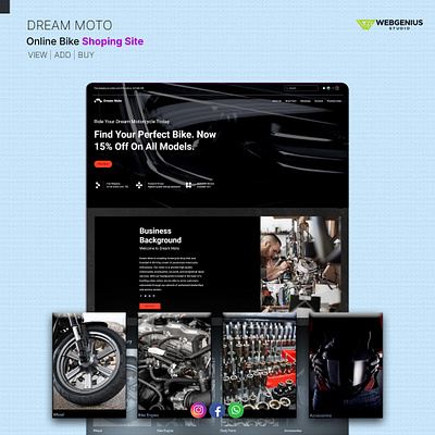 Dream Moto Website Landing Page Design design landing page ui web web design web genius studio website website design website development