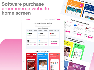 Software purchase website home screen b2b bespoke e commerce information architecture software purchase ui ux