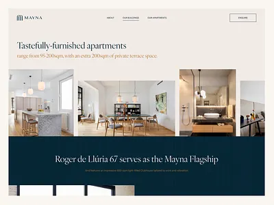 A shot from a real estate project I designed in 2023. apartments booking buildings design gallery mayna real estate website