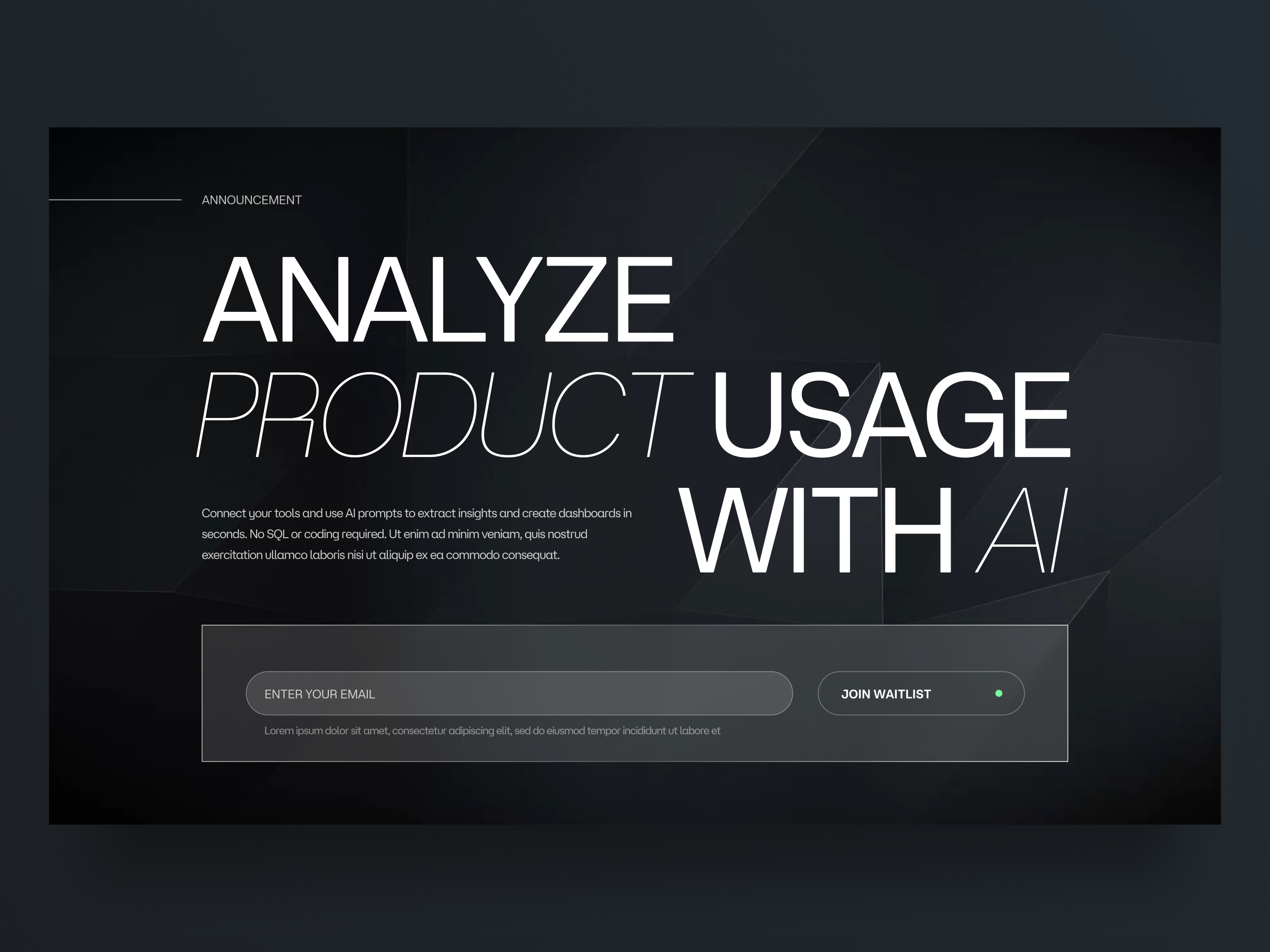 Hero Section for website Home Page agency ai animation bold design form hero section home page interaction ui web design website