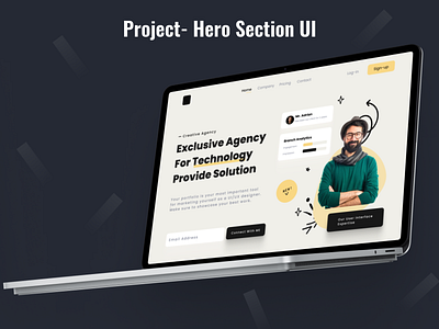 Hero Section UI case study design agency hero section landing design ui uiux website design