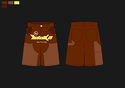 Carpenter shorts inspired by "Sicko" clothing design illustrator mockup streetwear design streetwear template vector mockup vector tech pack