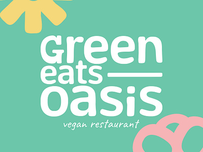 Logo - Green Eats Oasis branding design flower graphic design green illustration logo oasis restaurant typography vector vegan