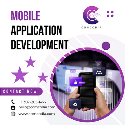 Visit Comcodia for mobile app development 3d animation branding graphic design logo motion graphics ui