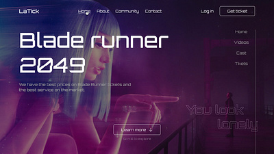 Blade-runner concept 2049 blade blade runner 2049 branding design graphic design landing logo purple ui web web design