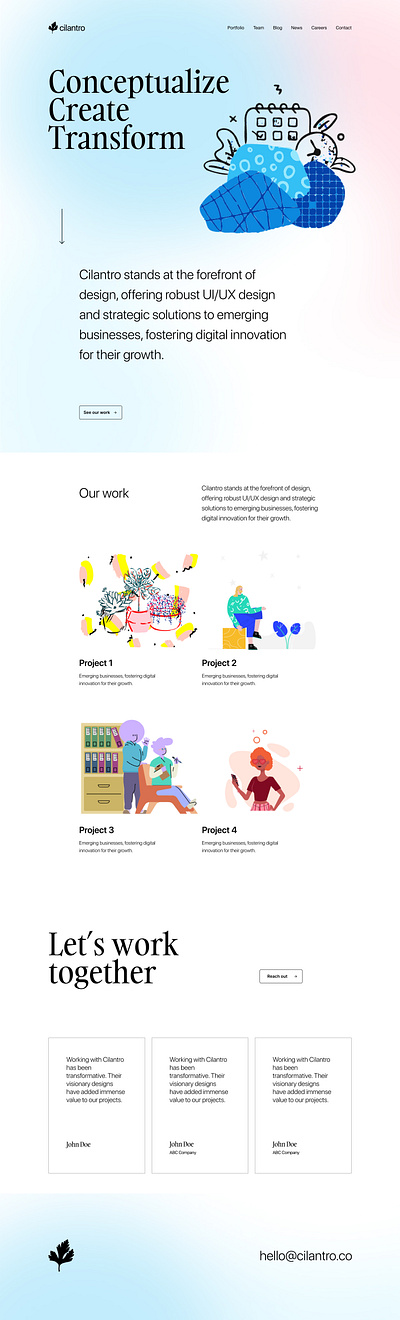 Portfolio Home Page Concept vector