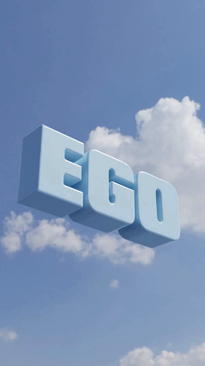 Inflated Ego 3d 3d animation animation blender graphic design lettering motion motion design