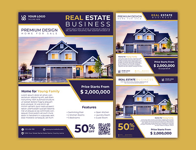 Real Estate Brochure branding brochure business combination concept corporate design family graphic graphic design home house idea modern poster premium promotion real estate social media young