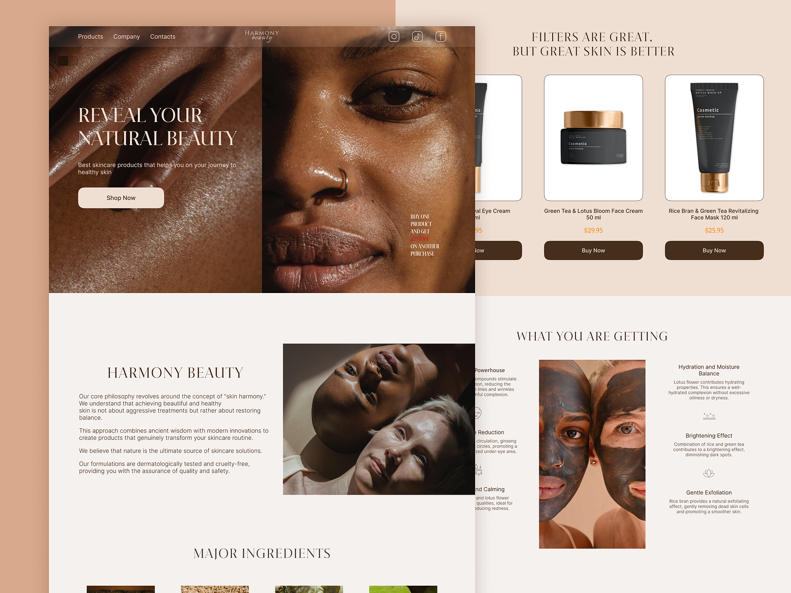 UI/UX design - skincare landing page by Anna Kochura on Dribbble