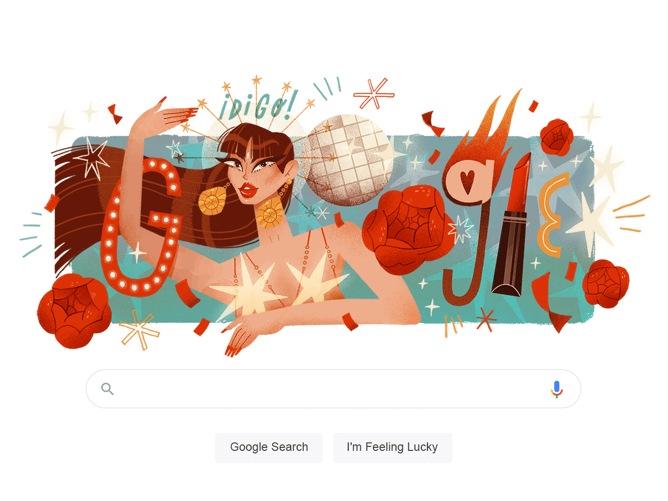 Google Doodle — La Veneno animated animation character character design doodle google google doodle google logo illustration la veneno lgbtq pride queer spain trans veneno