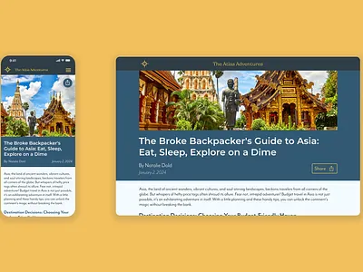 Daily UI - 035 Blog Post daily ui design desktop laptop mobile ui ui design ux ux design uxui