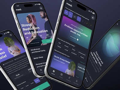 Meditation App Concept affirmation better sleep calm chill dashboard health helper ios meditation mental health mind mindfullness mobile app progress relaxation sound stress ui ux yoga