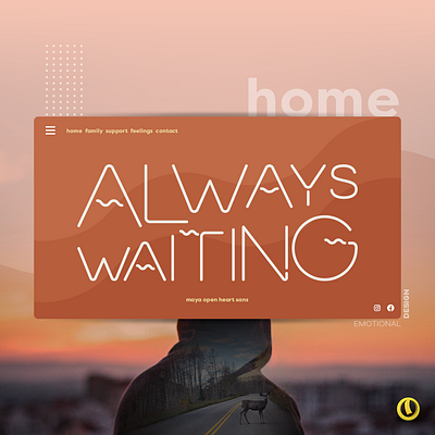 Home is always waiting graphic design message typography web design