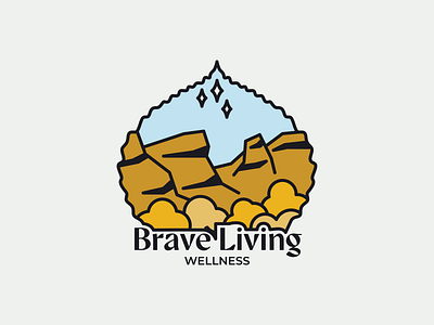 Brave Living Wellness Logo + Branding aspen line art mountains