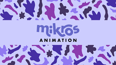Mikros Animation Brand Identity Design animation blue brand identity branding colorful graphic design identity design logo patterns playful purple social media